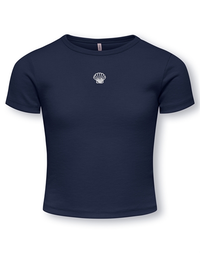 Kids Only - KOGElva June Besticktes T-Shirt - Navy Blazer/ Seashell